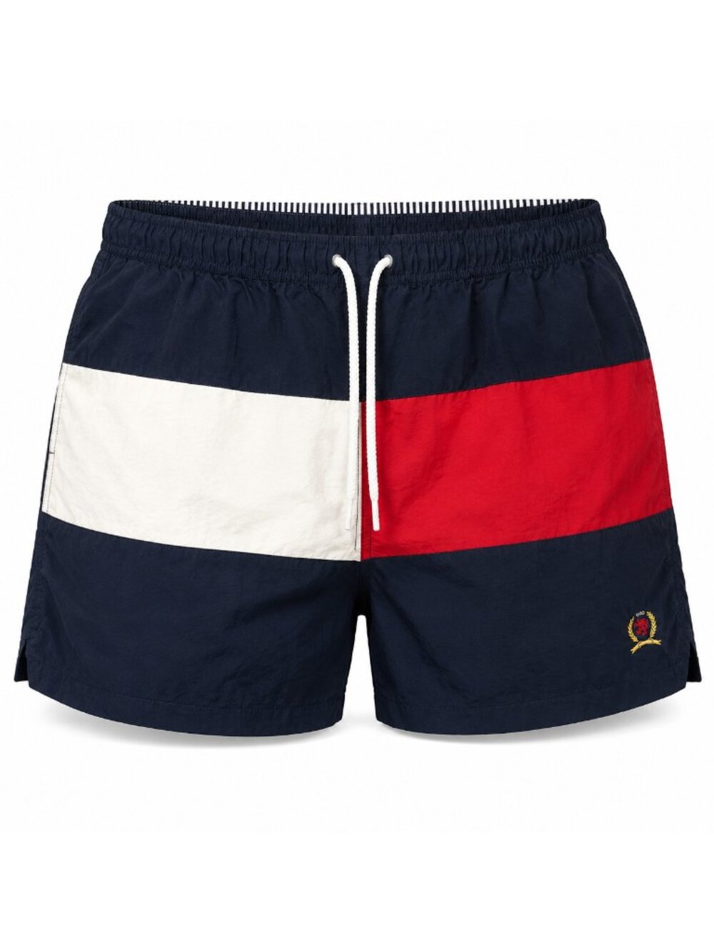 Mens Colorblock Swim Trunks Shorts Size XL Navy Red White Drawstring